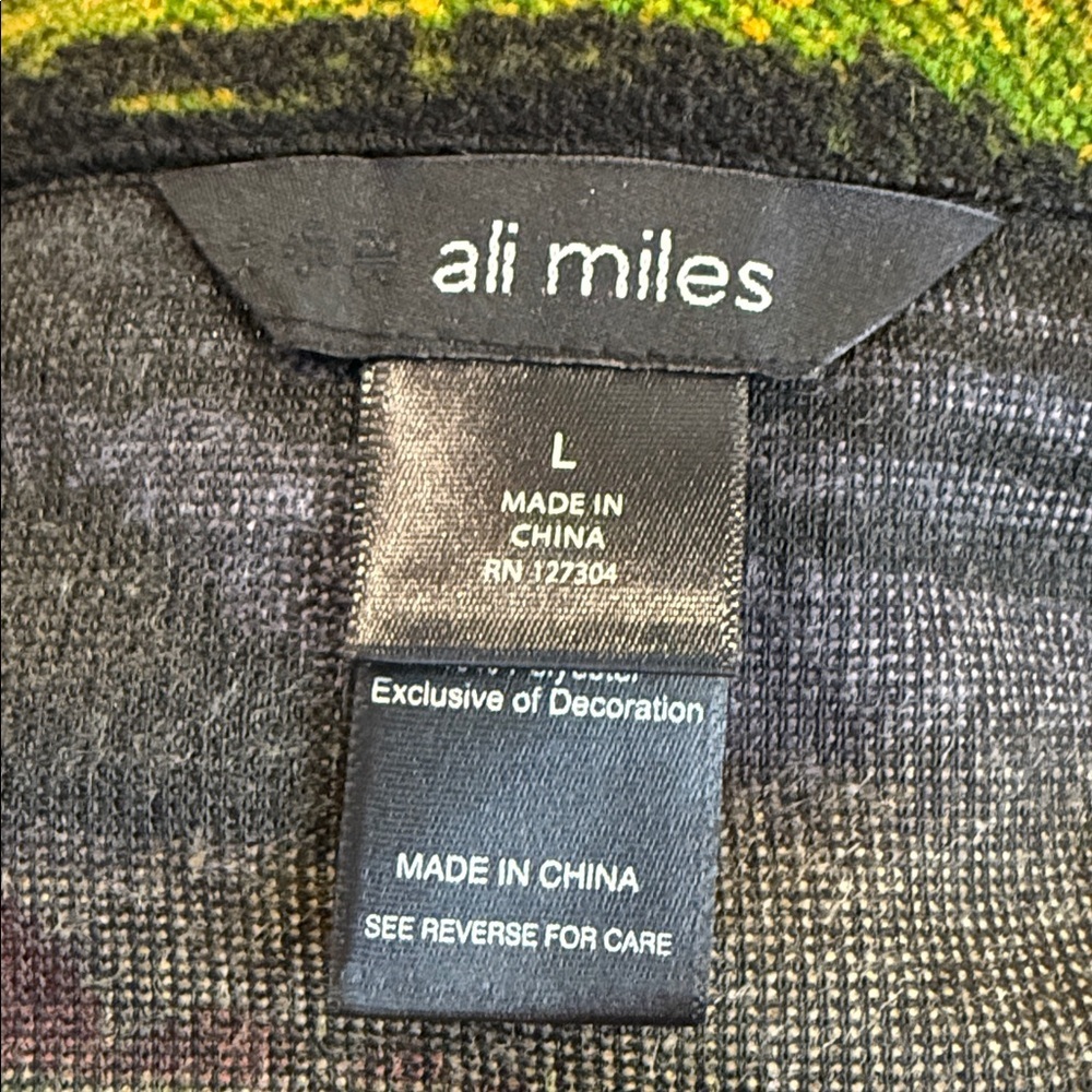 Ali Miles Southwestern Aztec Blanket Sweater/Jacket Size Large Cowl Neck - Picture 5 of 6